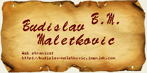 Budislav Maletković vizit kartica